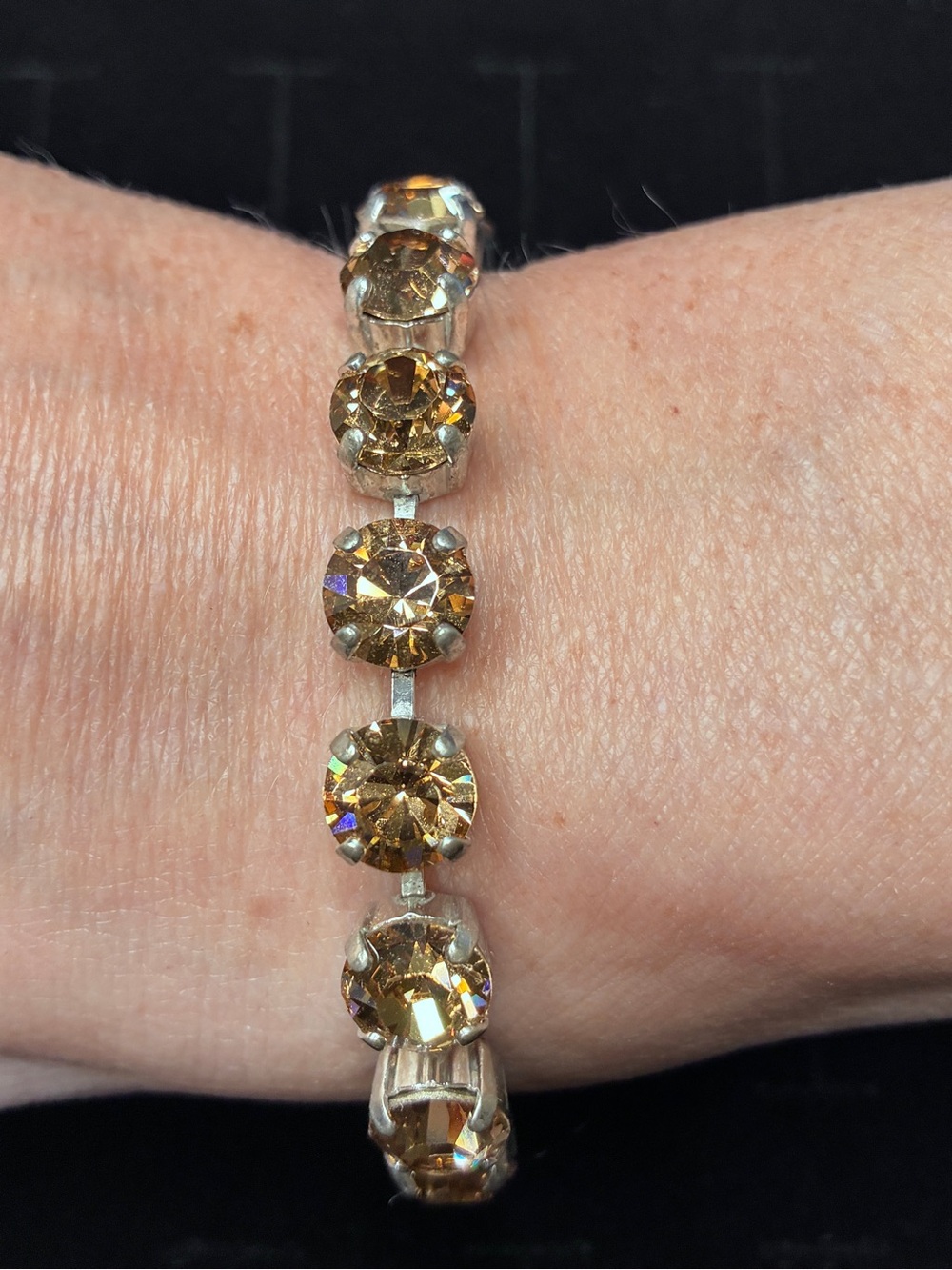 Sabika Gold Swarovski Crystal Link withAntique Silver NWT